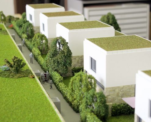 Farebný prezentačný model bytových domov