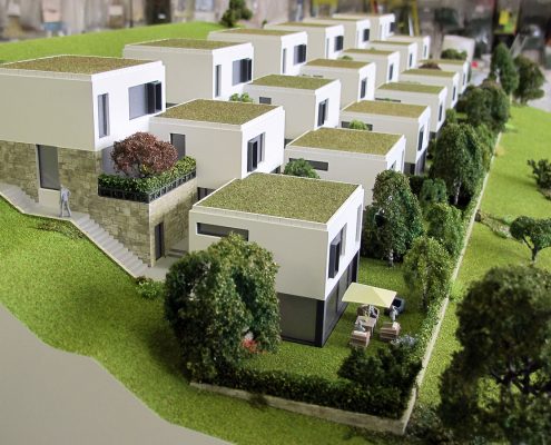 Farebný prezentačný model bytových domov