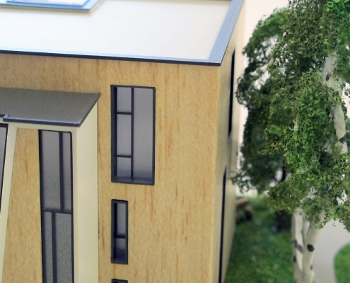 Farebný prezentačný model apartmánového domu