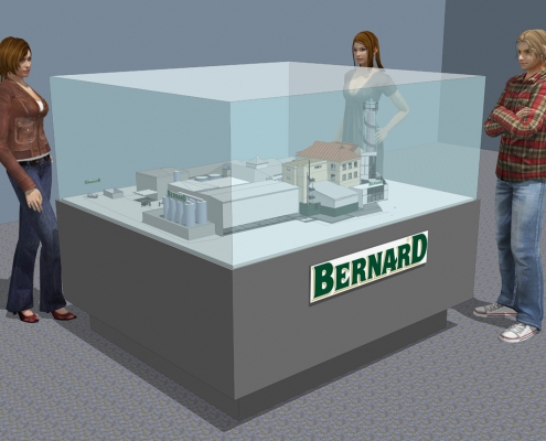 Farebný detailný prezentačný model výrobného areálu pivovaru BERNARD v Humpolci (CZ)