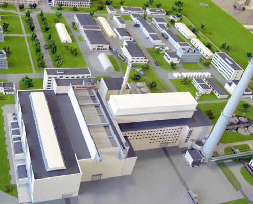Plnofarebný model areálu Jadrovej elektrárne A1 v Jaslovských Bohuniciach