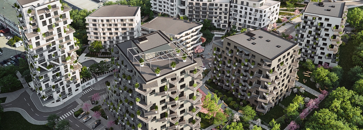 Detailný plnofarebný model bytového súboru v Bratislave – Dúbravke
